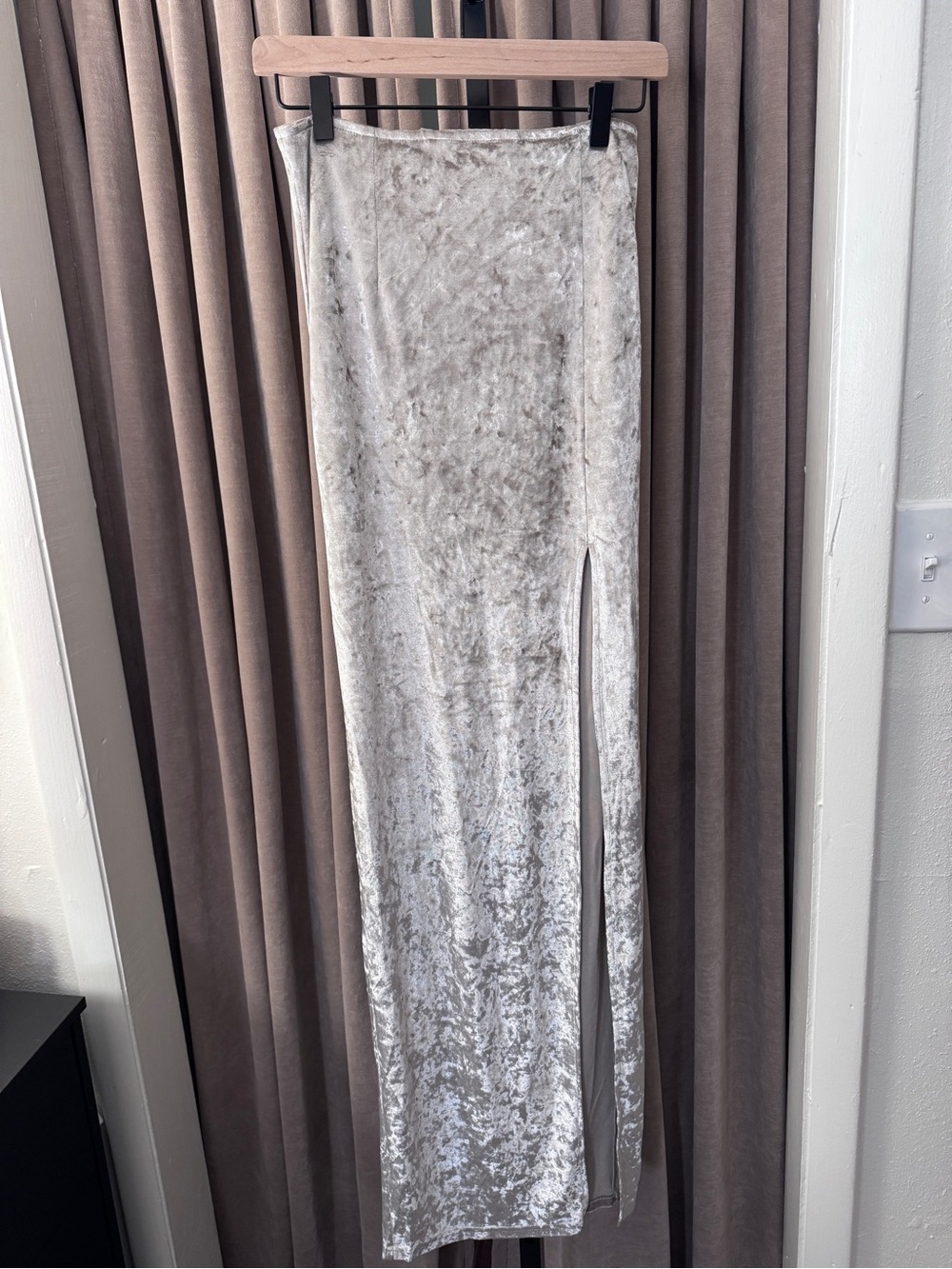 Velvet Maxi Skirt with Side Slit AND matching top - comes as a set